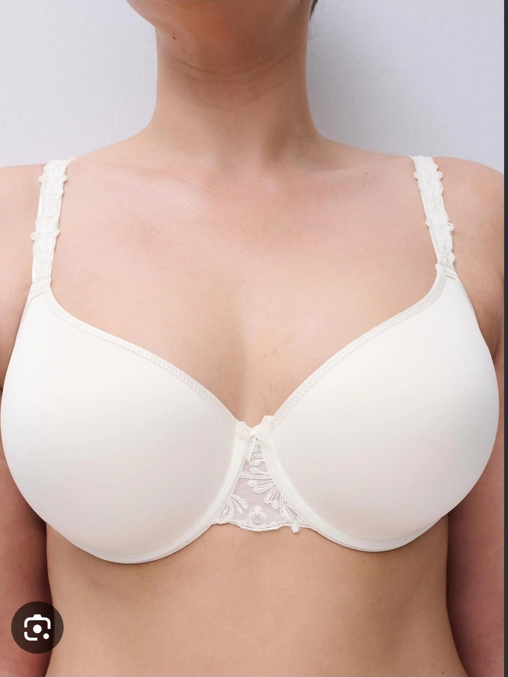 Chantelle Champs Elysées Smooth Custom Fit Bra - Ivory Sz 38 DD